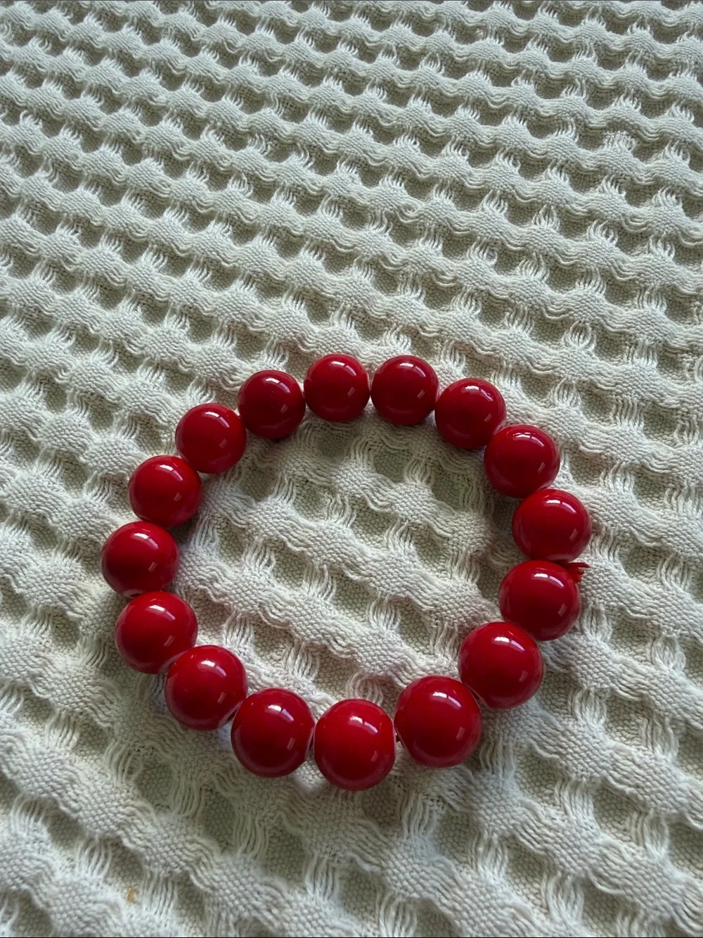 Red Beaded Coral Stretch Bracelet - Women Jewelry